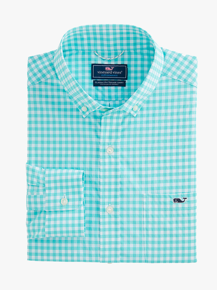 Vineyard Vines Men’s Classic Fit Evernia On-The-Go Performance Tucker Button-Down Shirt - Saint Bernard