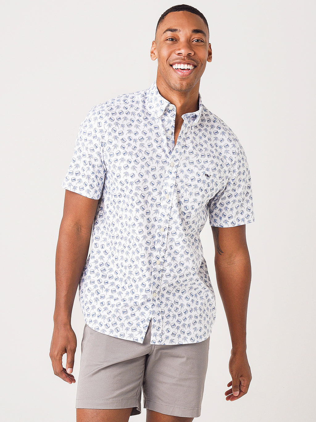 Vineyard Vines Classic Fit Sliders Print Short-Sleeve Shirt - Saint Bernard