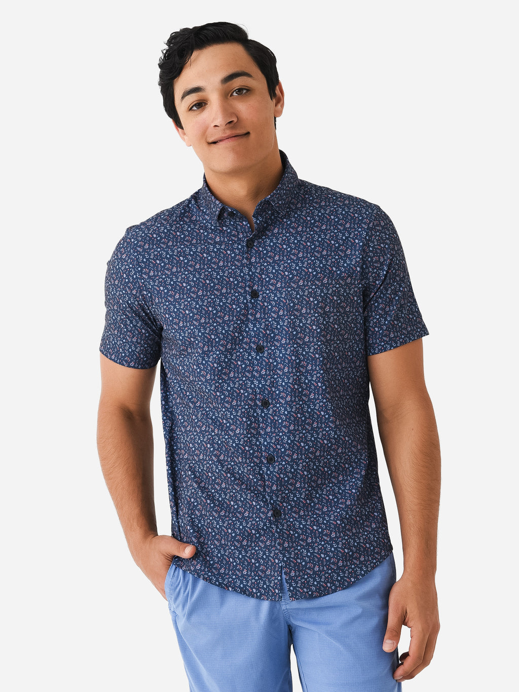 Mizzen+Main Men's Leeward Short Sleeve Button-Down Shirt - Saint Bernard
