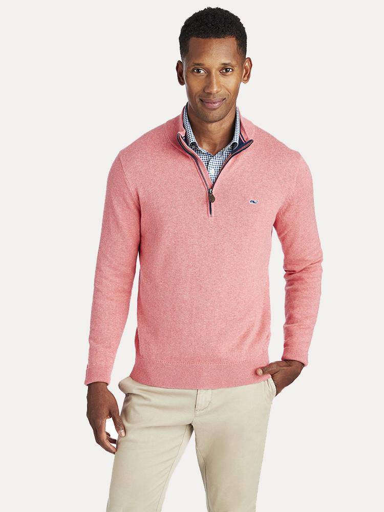 Vineyard Vines Men's Palm Beach Cotton-Cashmere 1/4 Zip Sweater - Saint Bernard