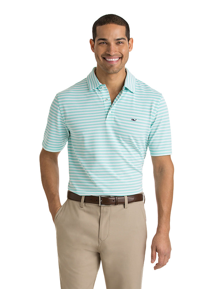 Vineyard Vines Lake Stripe Pique Polo Saint Bernard