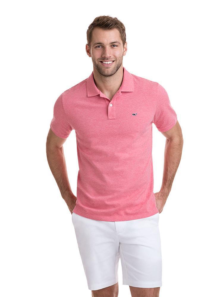 Vineyard Vines Men's Stretch Pique Heather Polo - Saint Bernard