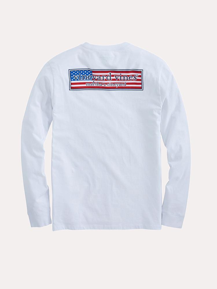 Vineyard Vines Lont Sleeve Patriot Box Pocket Tee - Saint Bernard