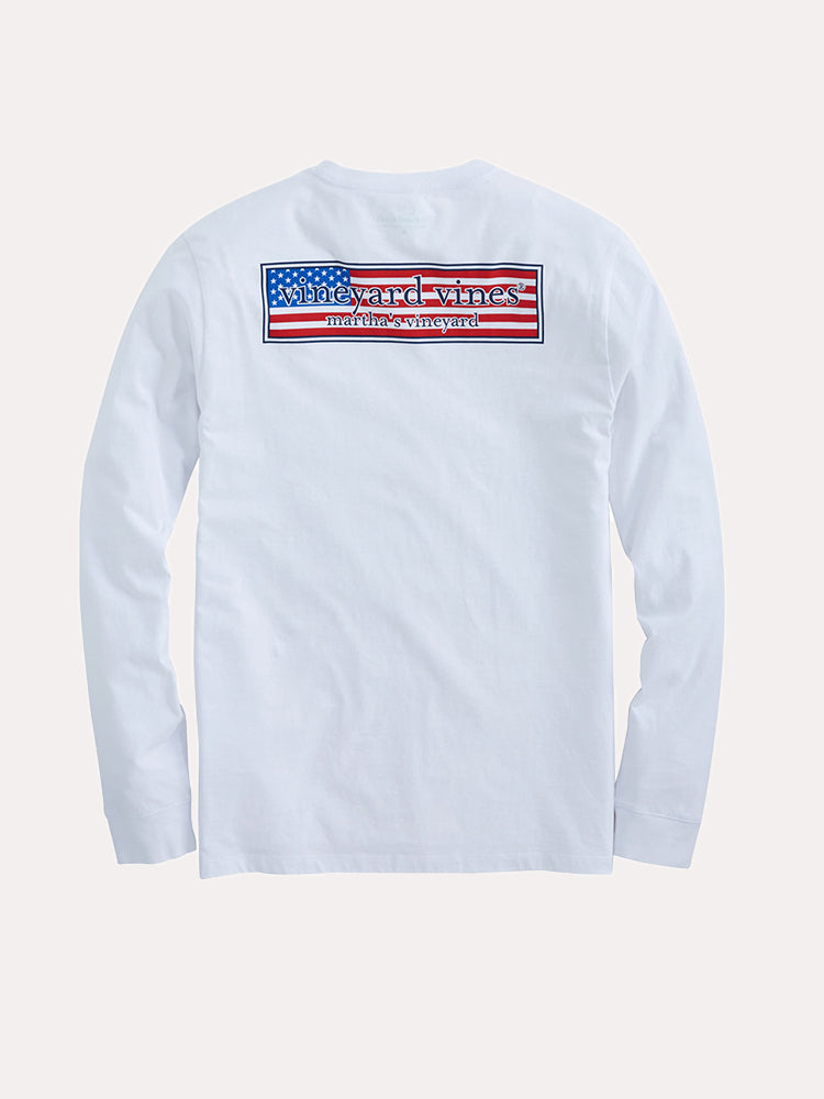 Vineyard Vines Lont Sleeve Patriot Box Pocket Tee - Saint Bernard