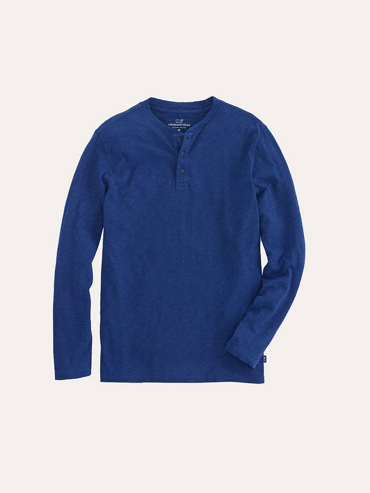 Vineyard Vines Men's Jersey Garment Dye Slub Henley - Saint Bernard