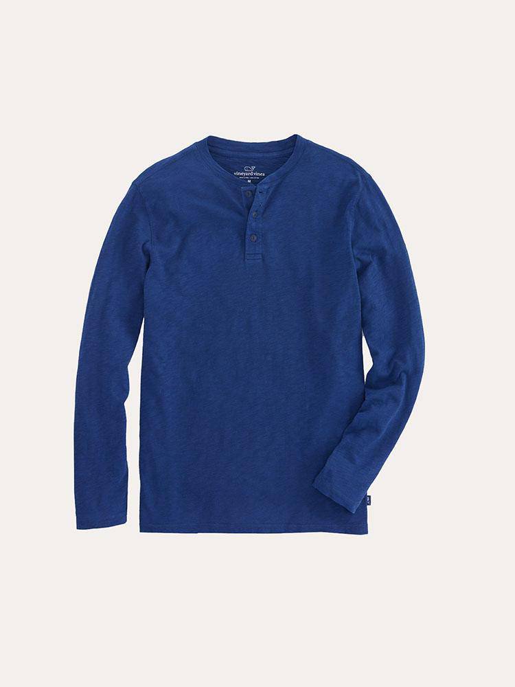 Vineyard Vines Men's Jersey Garment Dye Slub Henley - Saint Bernard