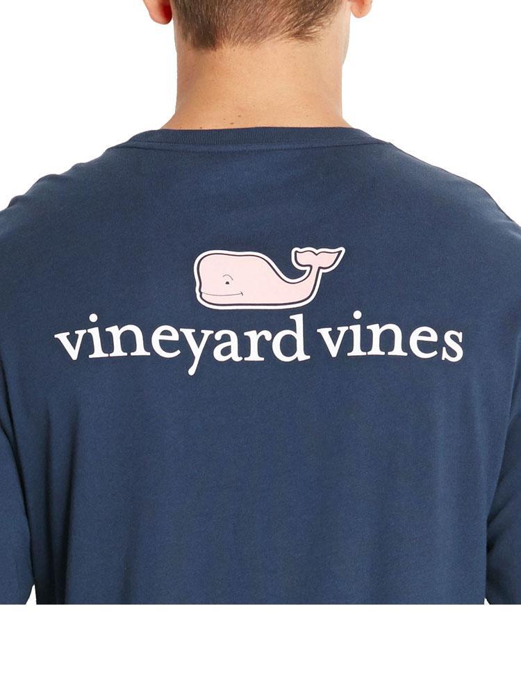 Vineyard Vines Men's Long-Sleeve Logo Graphic Pocket T-Shirt - Saint Bernard