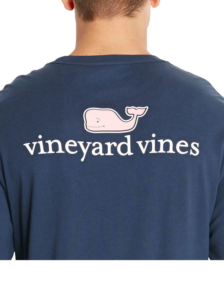 Vineyard Vines Men's Long-Sleeve Logo Graphic Pocket T-Shirt - Saint Bernard