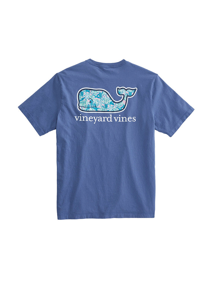 Vineyard Vines Men's Turtles & Starfish Whale Fill Pocket T-Shirt
