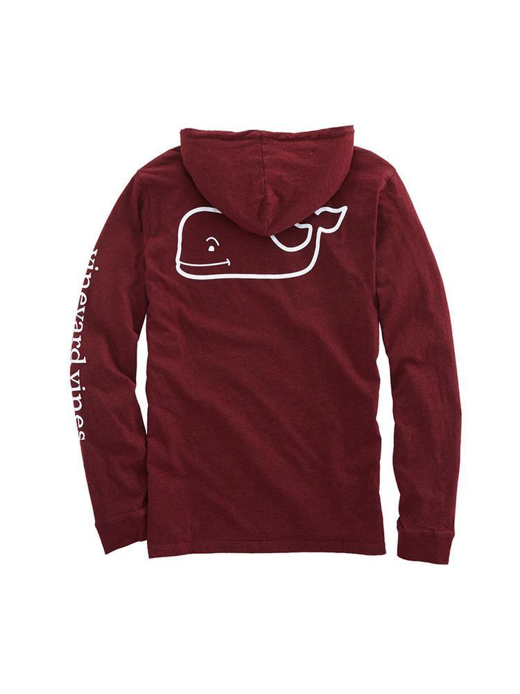 Vineyard Vines Long Sleeve Heather Whale Hoodie Pocket Tee - Saint Bernard