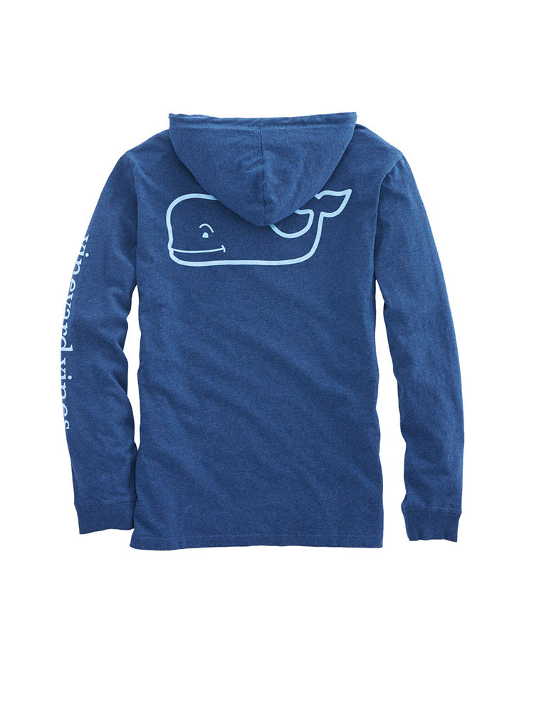 Vineyard Vines Long Sleeve Heather Whale Hoodie Pocket Tee - Saint Bernard