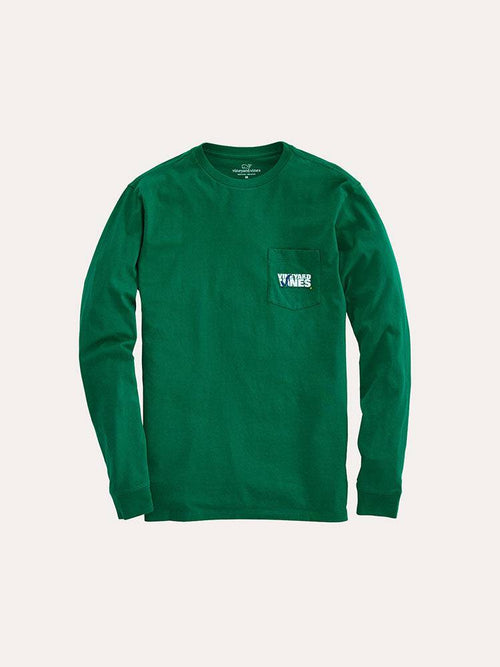 Vineyard Vines Men's Long Sleeve Golf Putt Knockout Pocket Tee