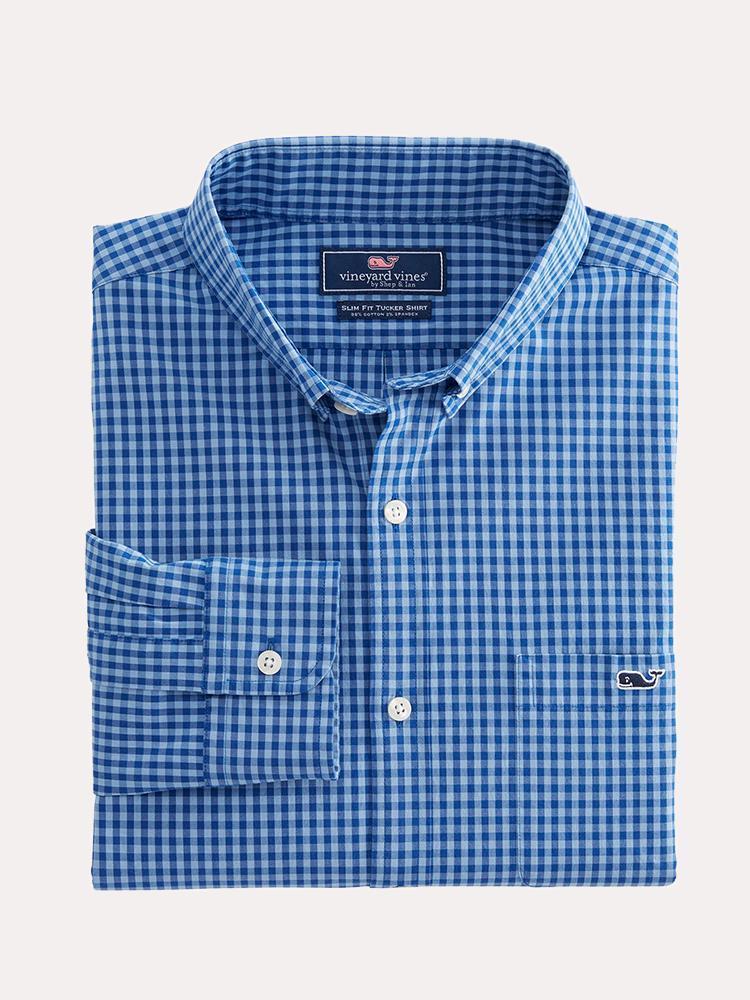 Vineyard Vines Men's Alicetown Gingham Slim Tucker Shirt - Saint Bernard