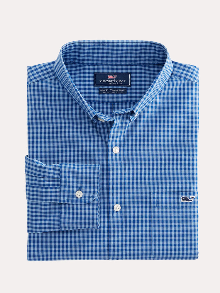 Vineyard Vines Men's Alicetown Gingham Slim Tucker Shirt - Saint Bernard