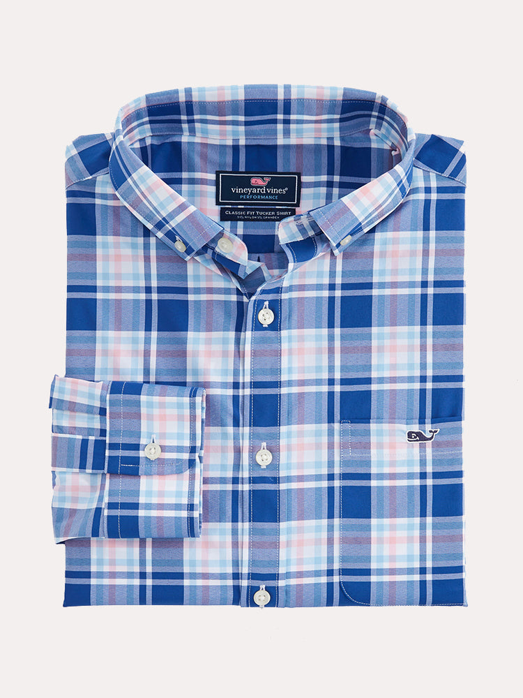 Vineyard Vines Belmond Plaid Performance Clasic Tucker Shirt - Saint Bernard