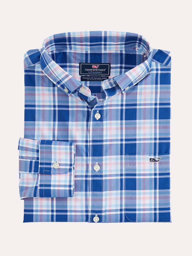 Vineyard Vines Belmond Plaid Performance Clasic Tucker Shirt - Saint Bernard