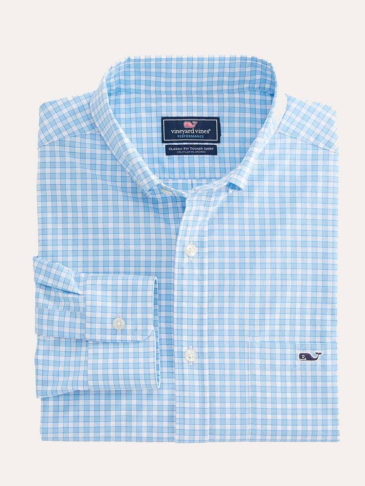 Vineyard Vines Men's Bermuda Check Performance Classic Tucker Shirt – Saint Bernard Vineyard Vines Men's Bermuda Check Performance Classic Tucker Shirt – Saint Bernard
