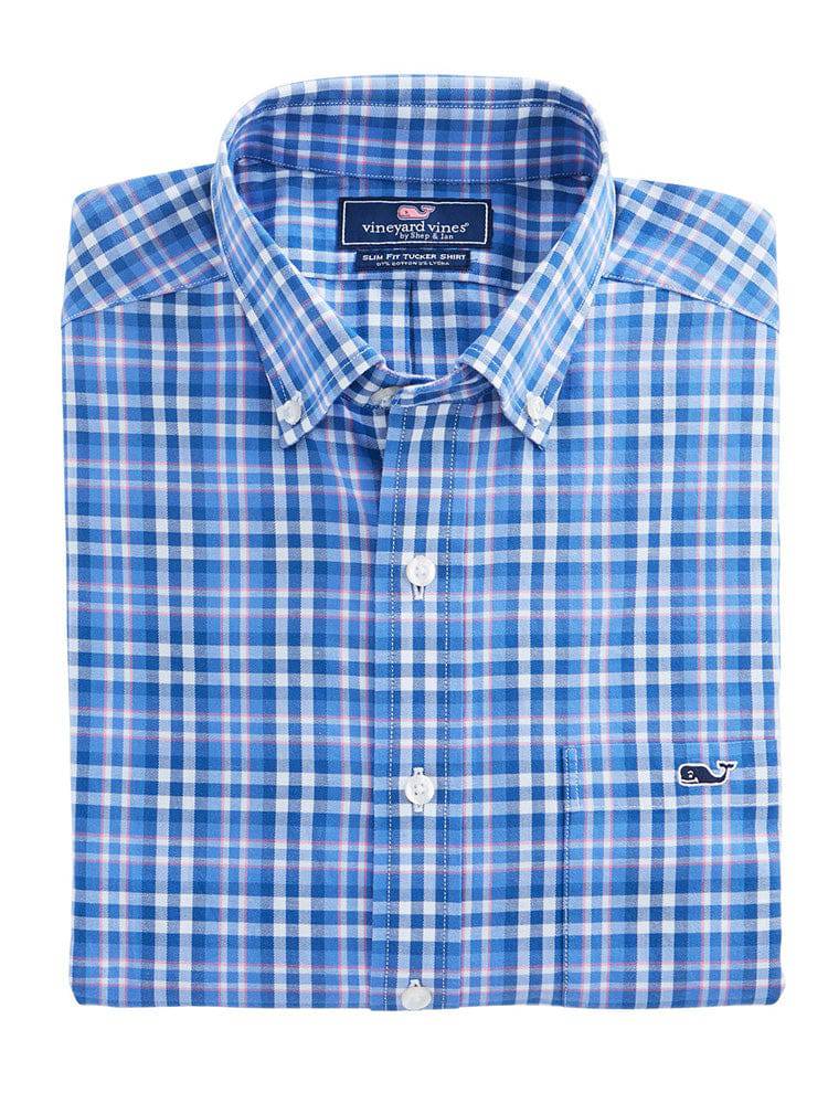 Vineyard Vines Gilberts Pond Plaid Slim Tucker Shirt - Saint Bernard