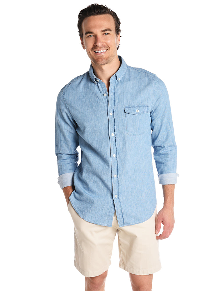 Vineyard Vines Men's Lightkeeper Denim Slim Crosby Shirt - Saint Bernard