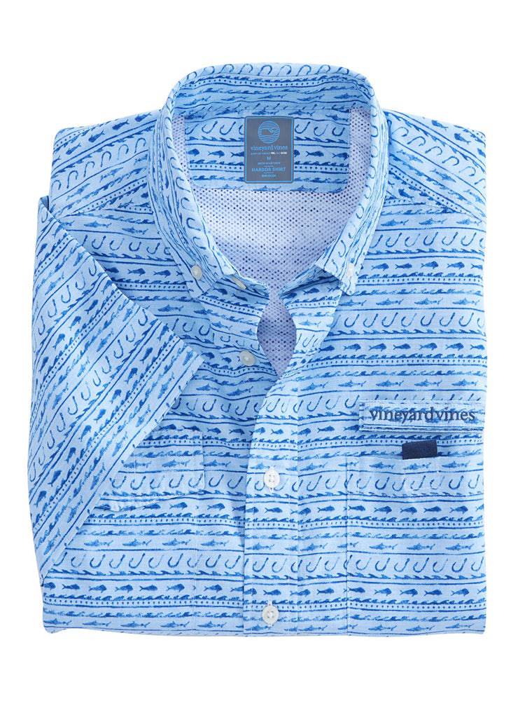 Vineyard Vines Fish Hook Wave Harbor Shirt - Saint Bernard