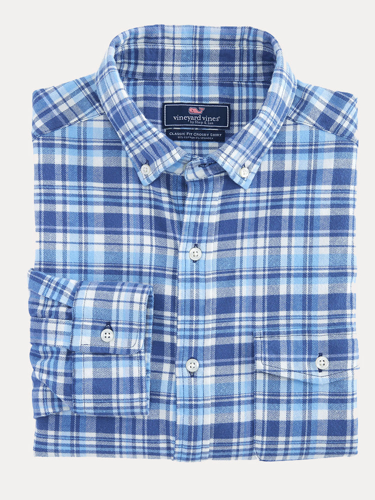 Vineyard Vines Men's Mill Hill Flannel Classic Crsoby Shirt - Saint Bernard