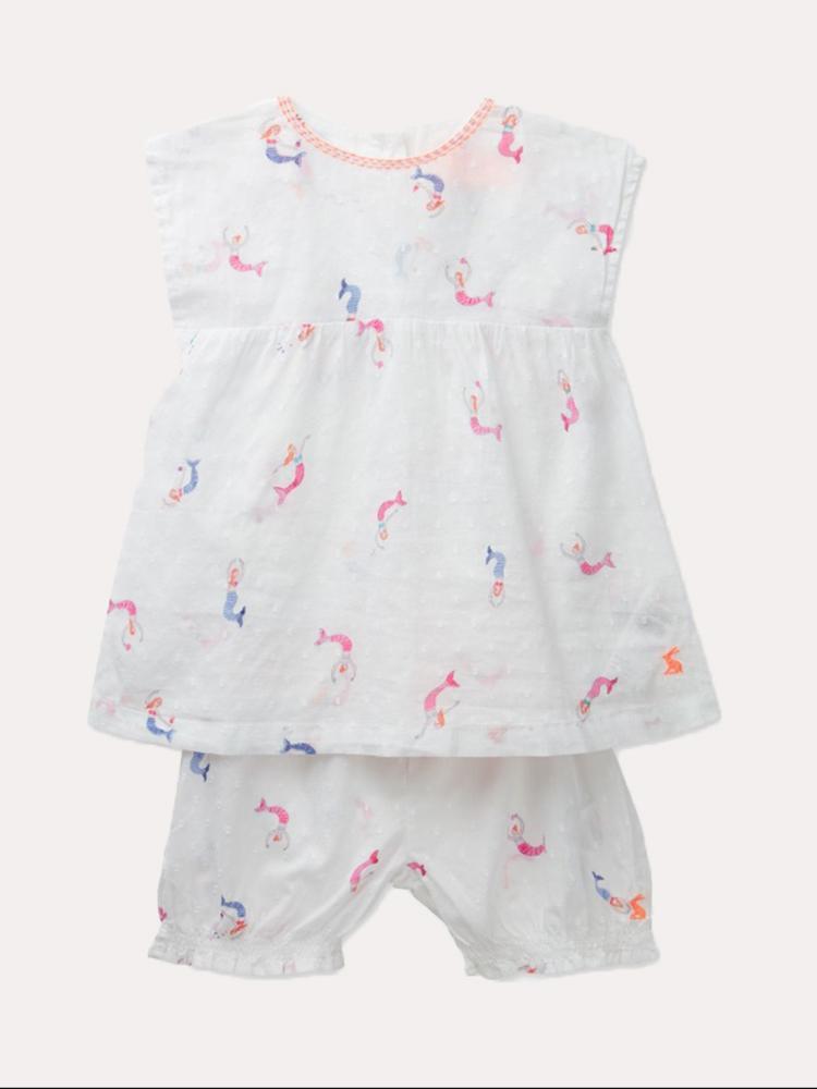 Little Joules Baby Edith Woven Top And Pant Set - Saint Bernard