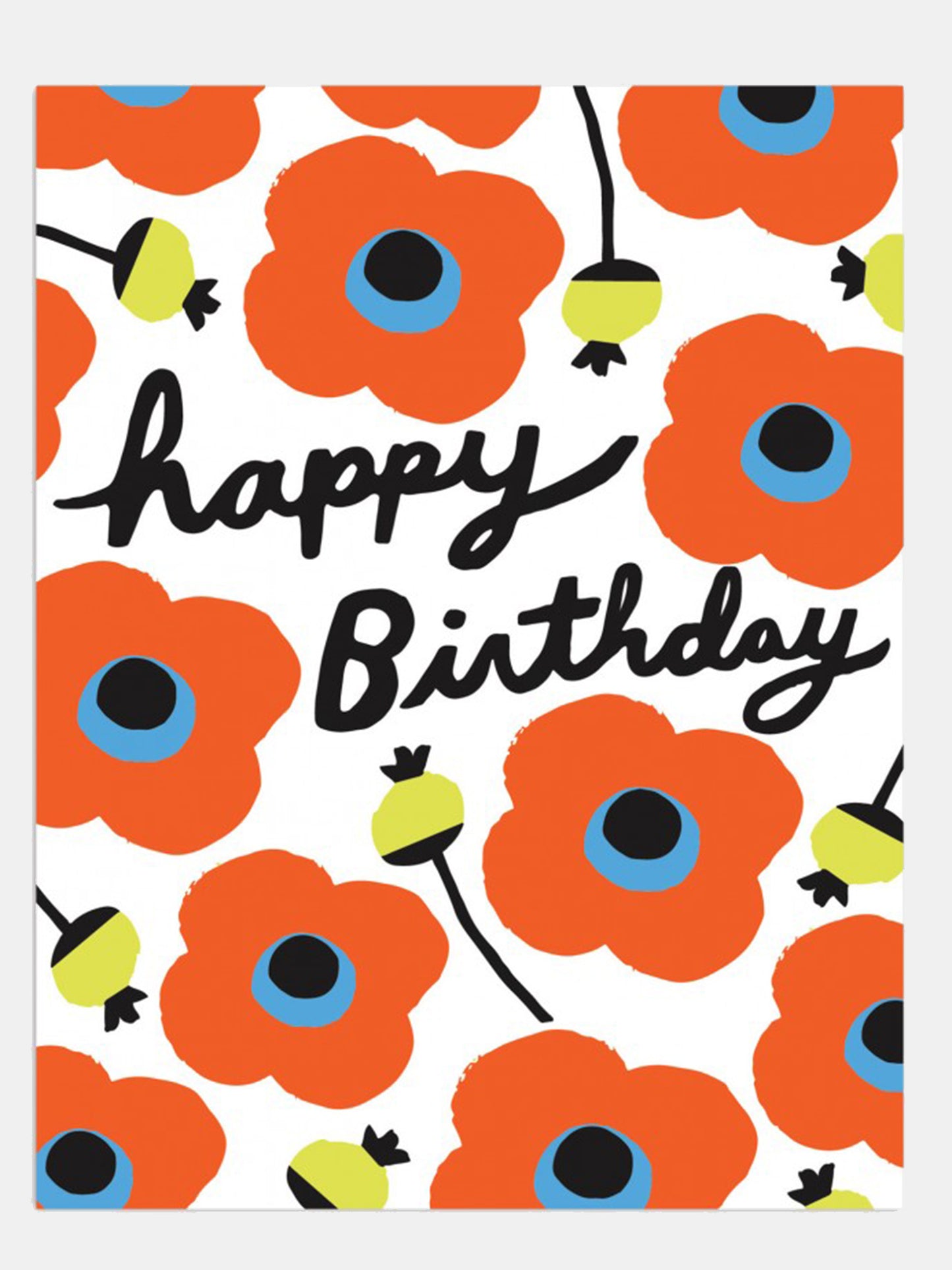 The Found Poppies Floral Happy Birthday Card - Saint Bernard