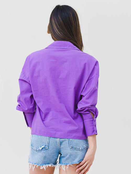 Stateside Women's Poplin Twist Front Shirt