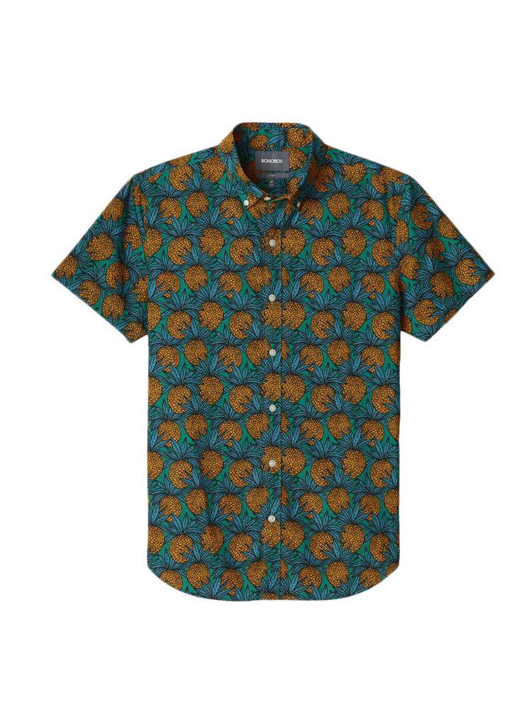 Bonobos Green Pineapple Fields Riviera Shirt - Saint Bernard