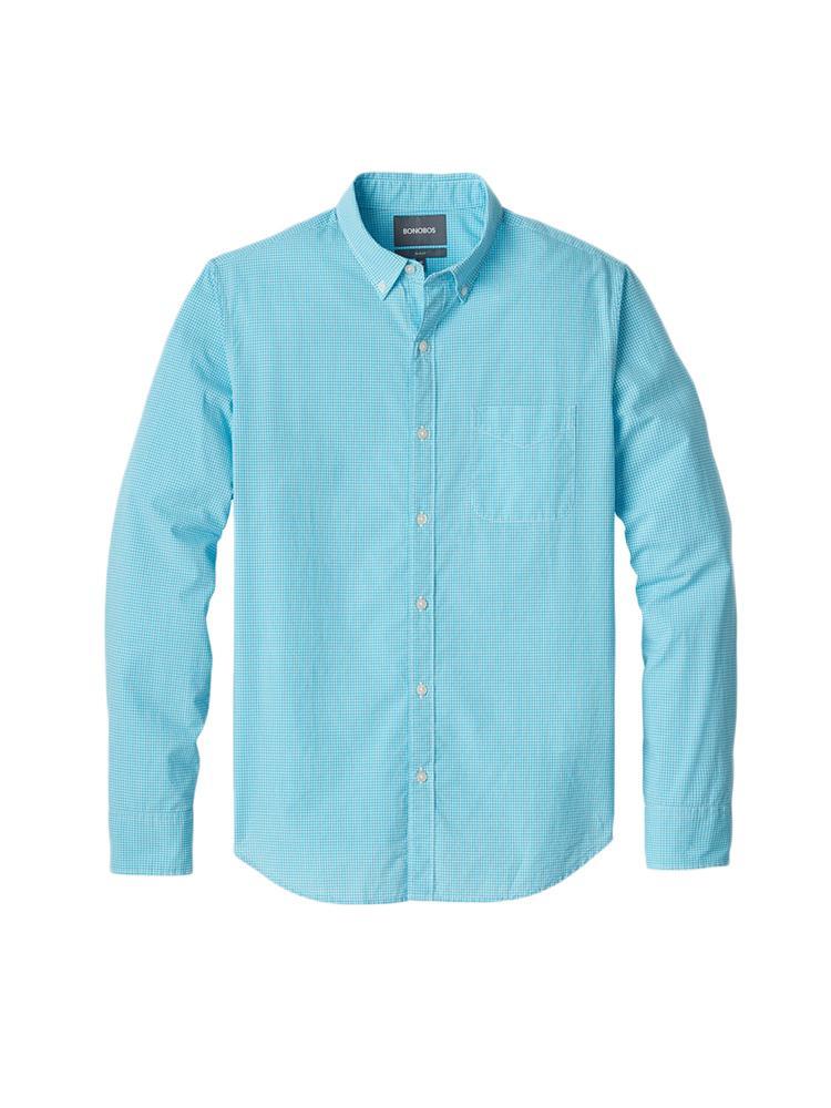 Bonobos Blue Bondi Gingham Summerweight Shirt - Saint Bernard
