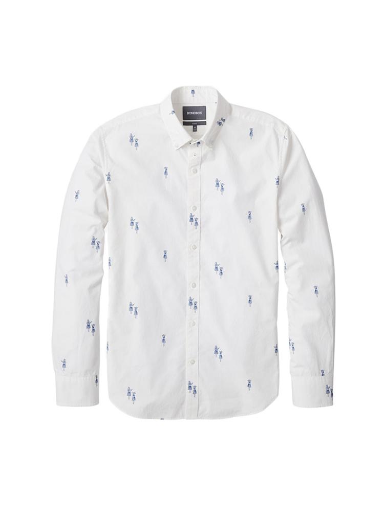 Bonobos Blue Hula Girls Summerweight Shirt - Saint Bernard