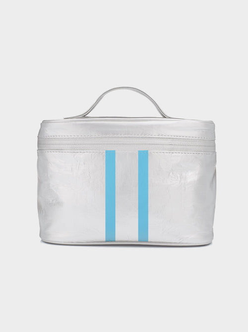 Hi Love Travel Travel Pack- Metallic Silver with Sky Blue Lines - Saint Bernard