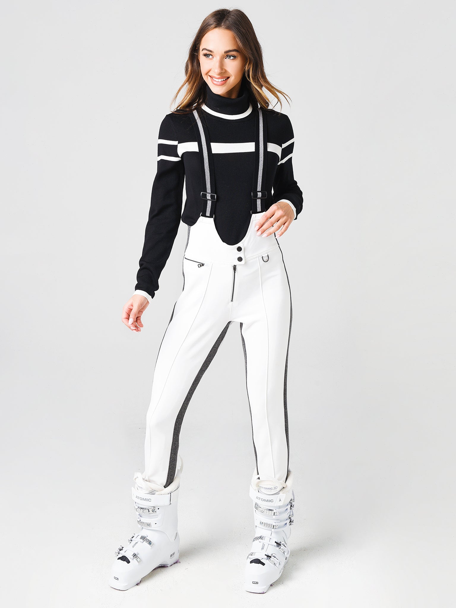 Erin Snow Women's Zuma Stripe Suspender Eco Racer Merino Pant - Saint Bernard