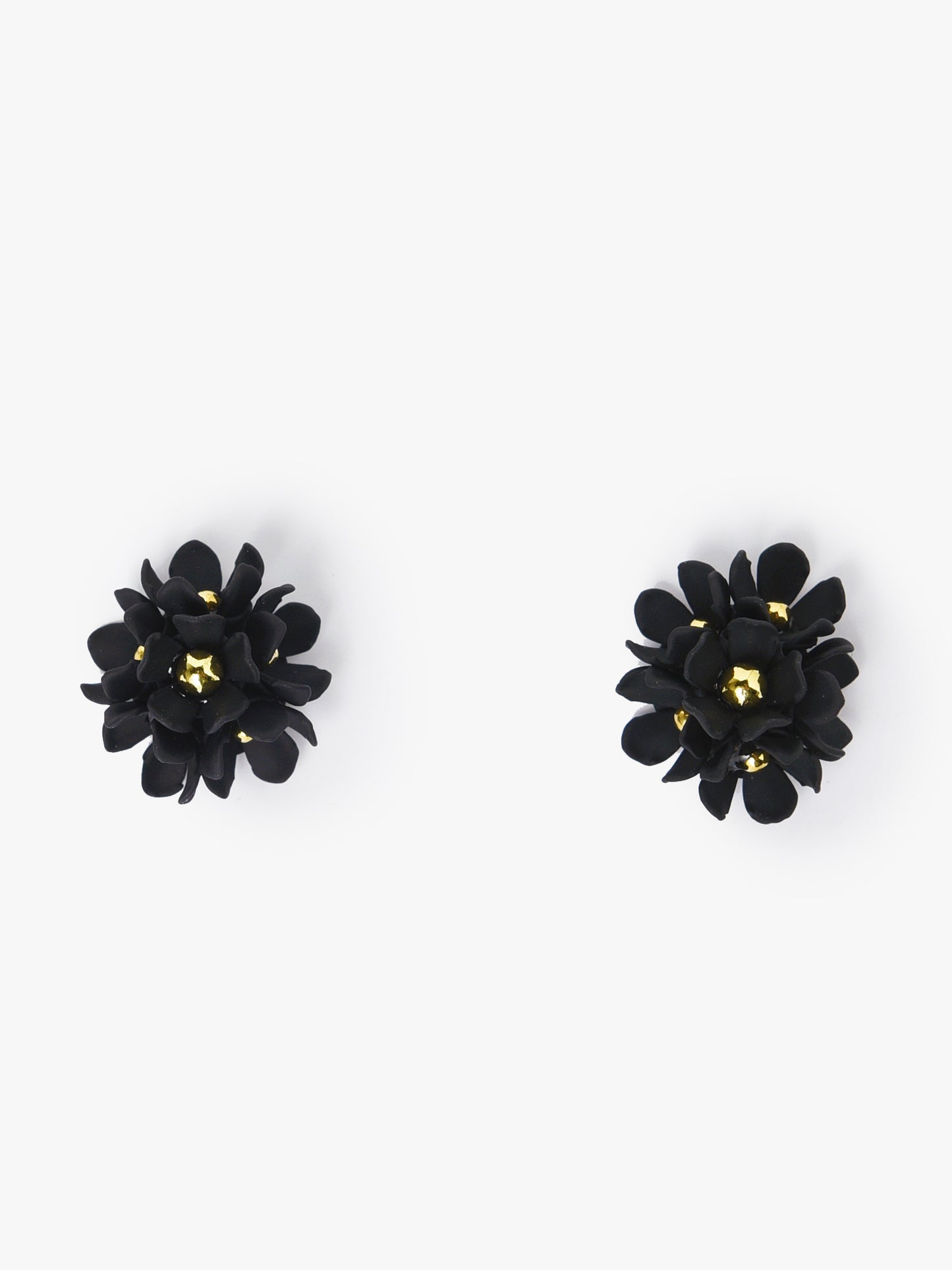 Neely Phelan Black Floral Stud Earrings