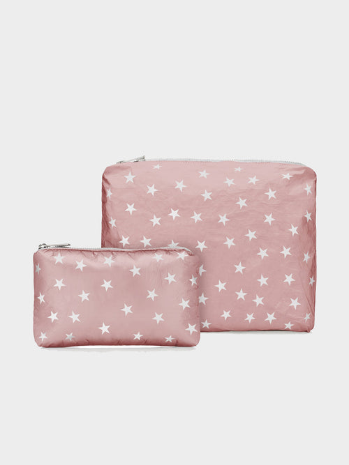 Hi Love Travel Set of Two- Shimmering Pink Sand with Myriad White - Saint Bernard