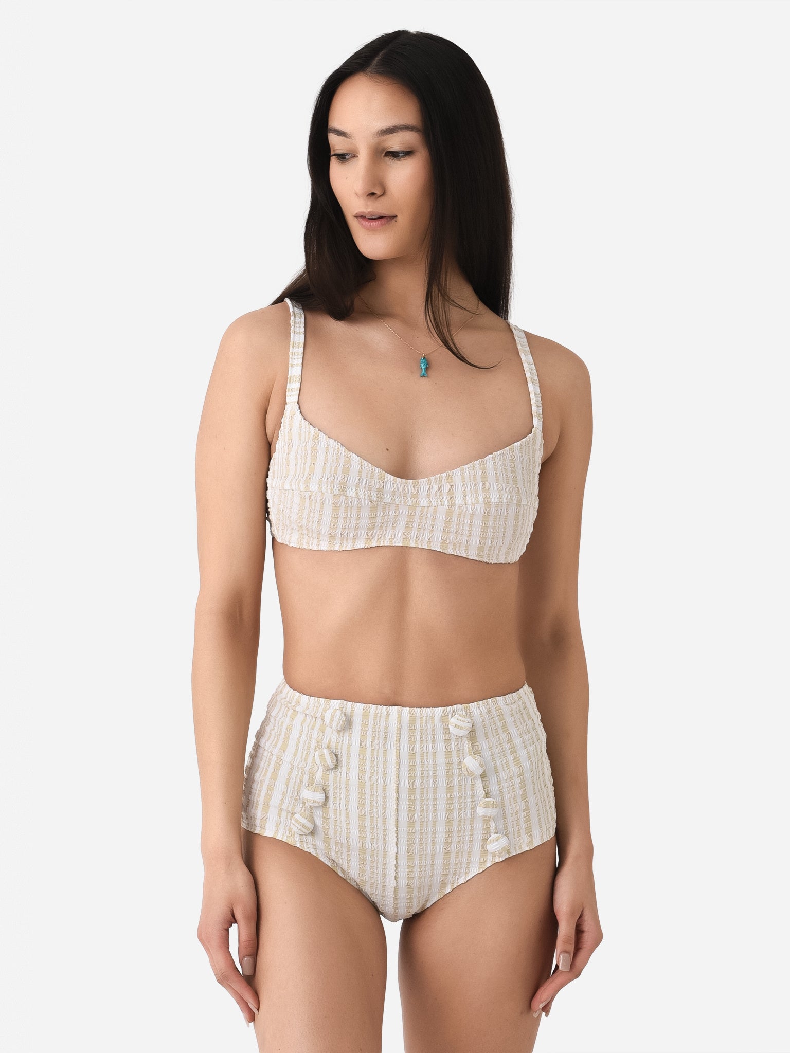 Lisa Marie Fernandez Women's Balconette High Waisted Bikini Set - Saint Bernard