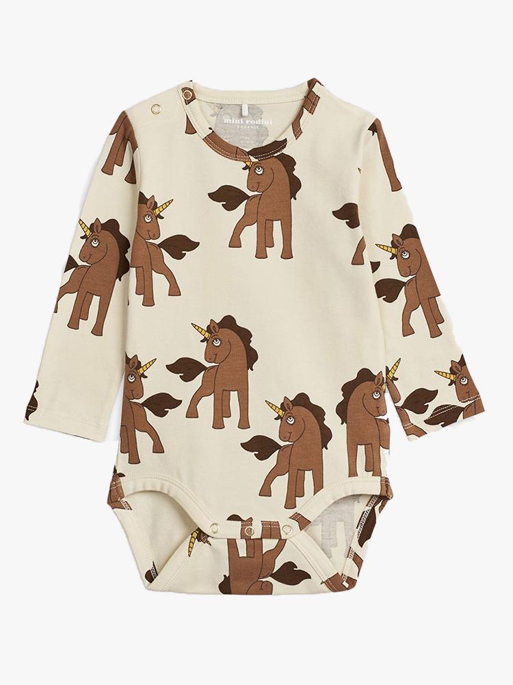 Mini Rodini Baby Unicorn Long Sleeve Body - Saint Bernard