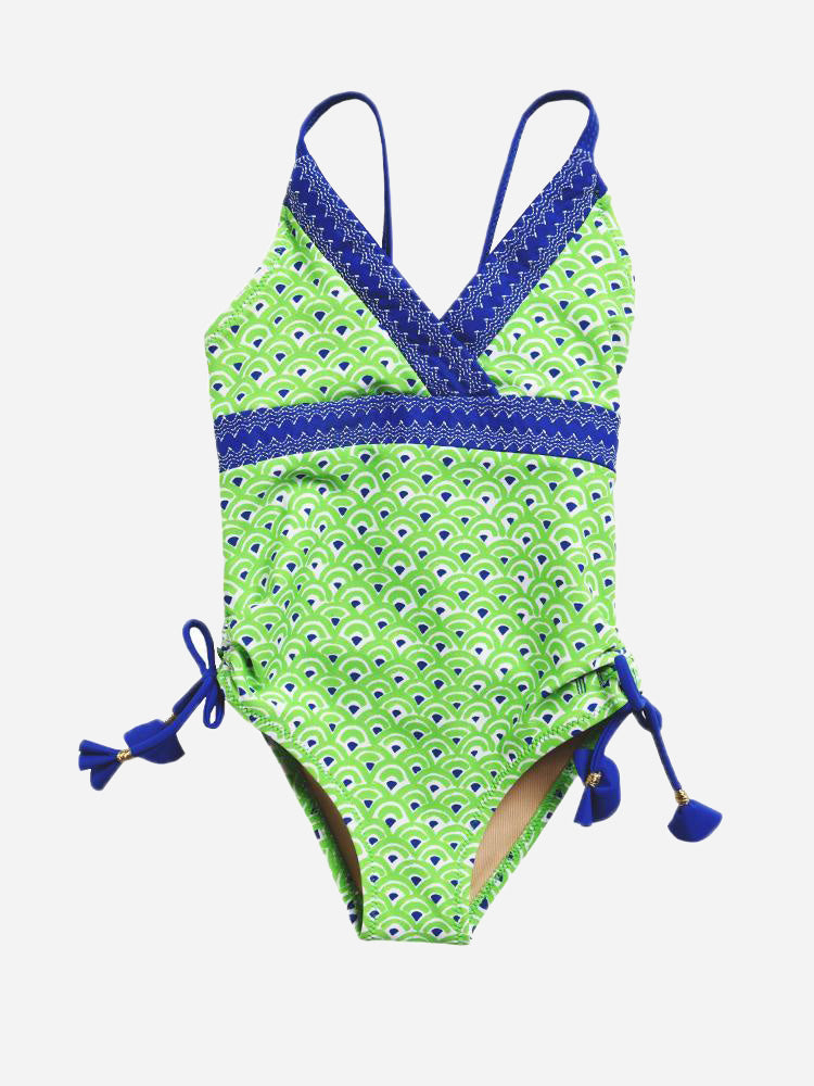 Cabana Life Girls' Swimsuit & Jersey Cover Up Set - Saint Bernard