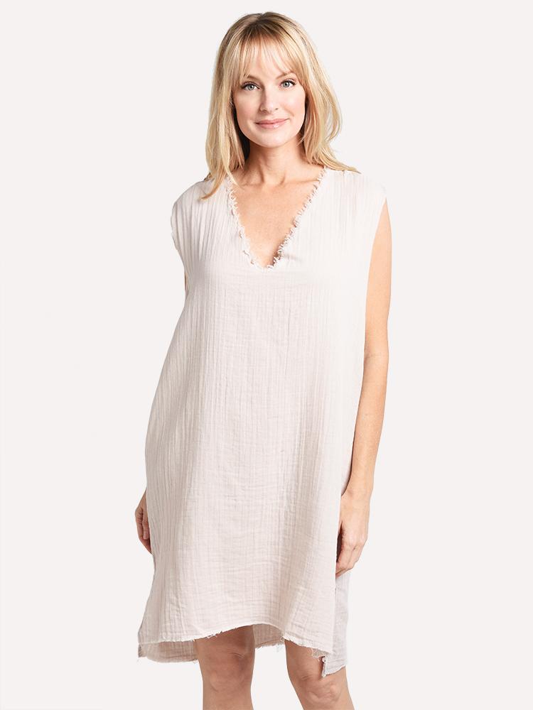 Dylan Vintage Cotton Ruffle Dress - Saint Bernard