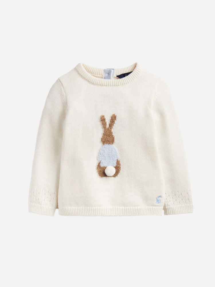 Little Joules Girls' Ivy Official Peter Rabbit Collection Intarsia Knitted Sweater - Saint Bernard