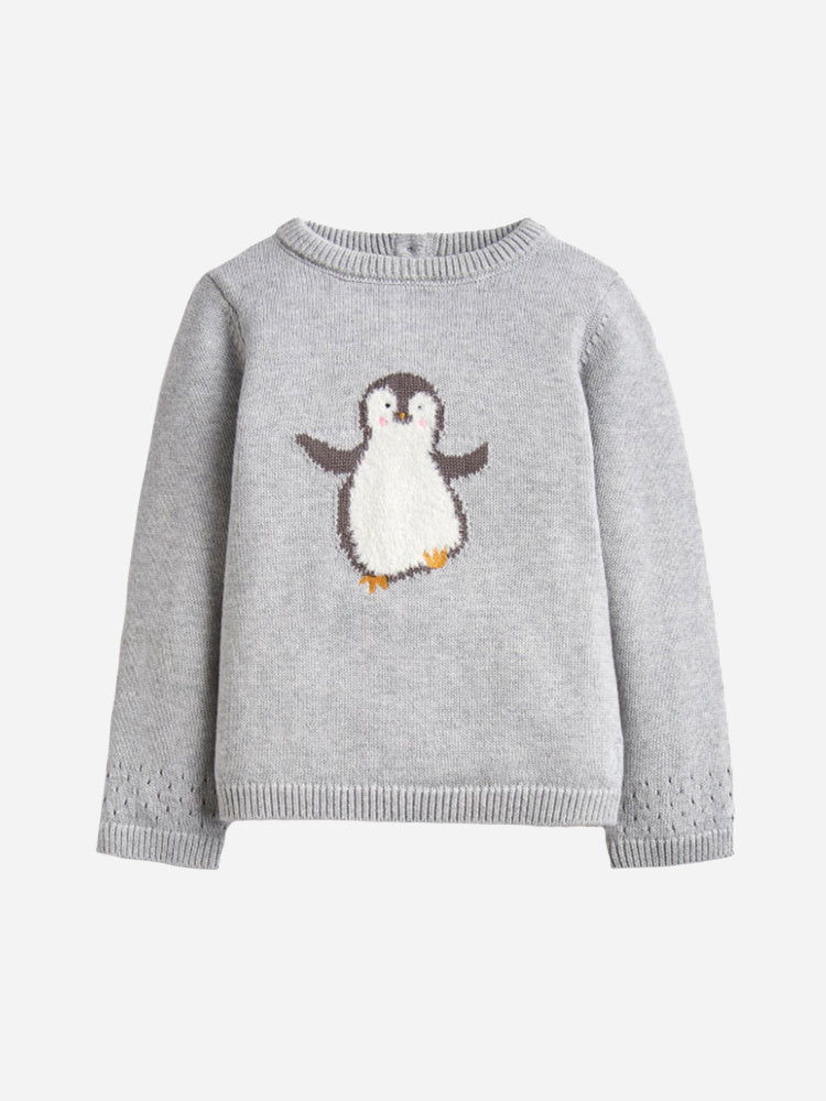 Little Joules Girls' Ivy Official Peter Rabbit Collection Intarsia Knitted Sweater - Saint Bernard