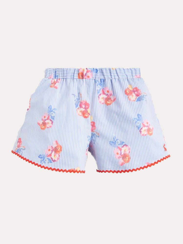 Little Joules Little Girls' Carmel Woven Printed Short - Saint Bernard