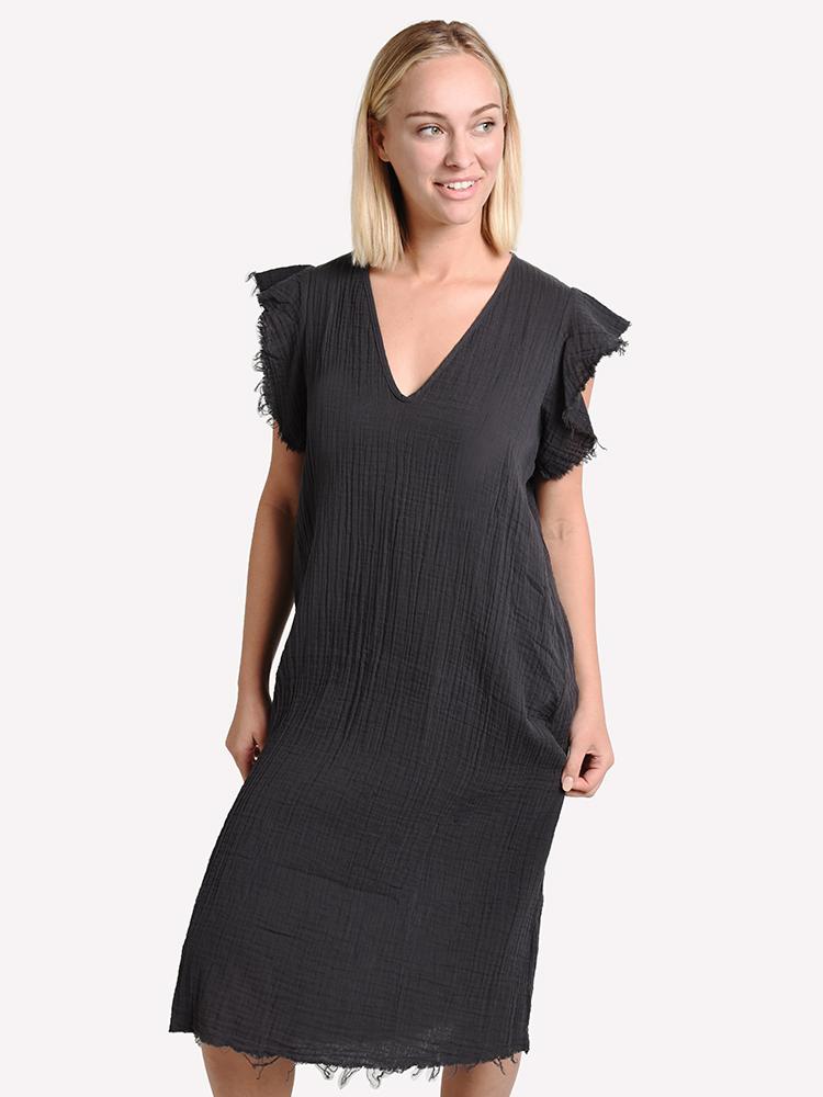 Stark X Ruffle Sleeve Dress - Saint Bernard