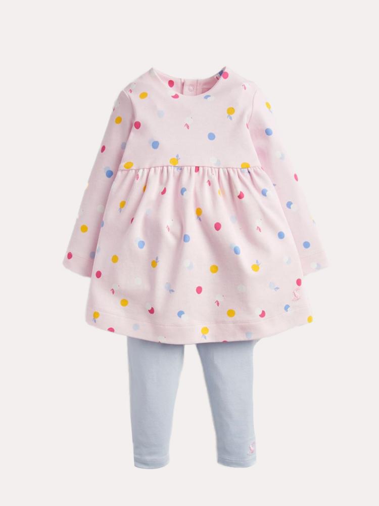 Little Joules Girls' Christina Dress and Leggings Set - Saint Bernard