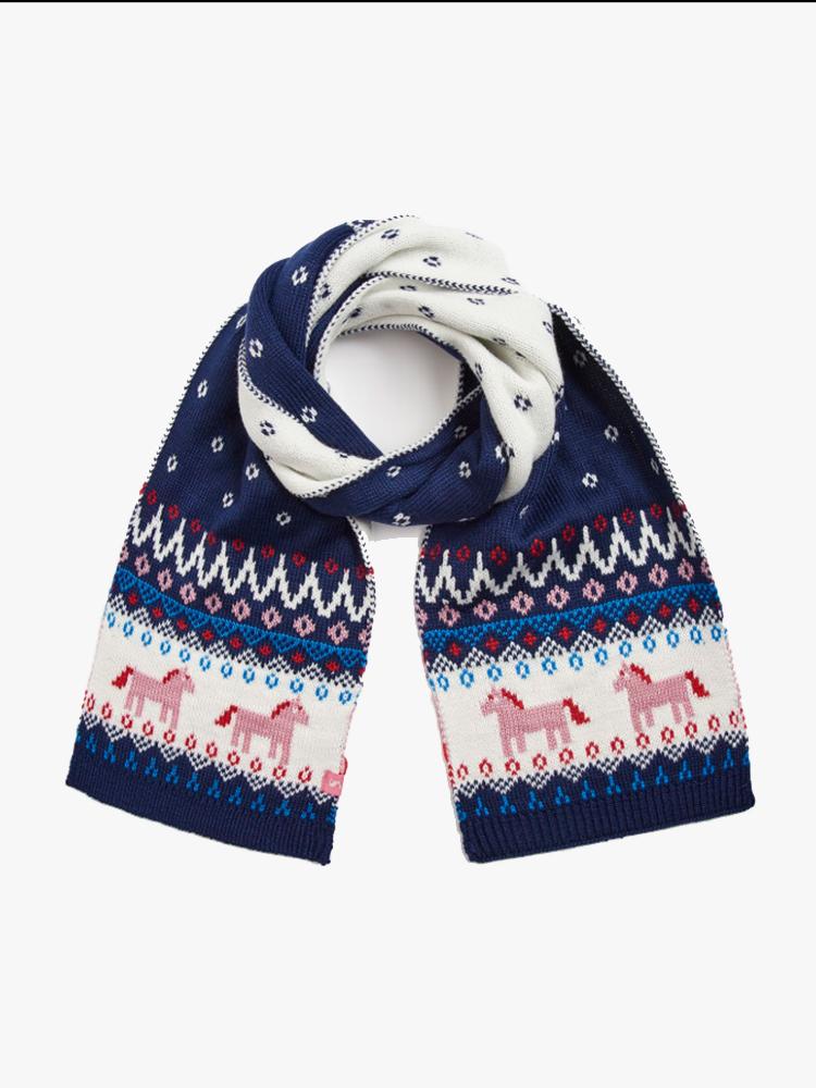 Little Joules Little Girls’ Fallbury Fairisle Scarf - Saint Bernard