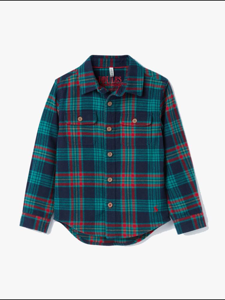 Little Joules Hamish L/S Woven - Saint Bernard