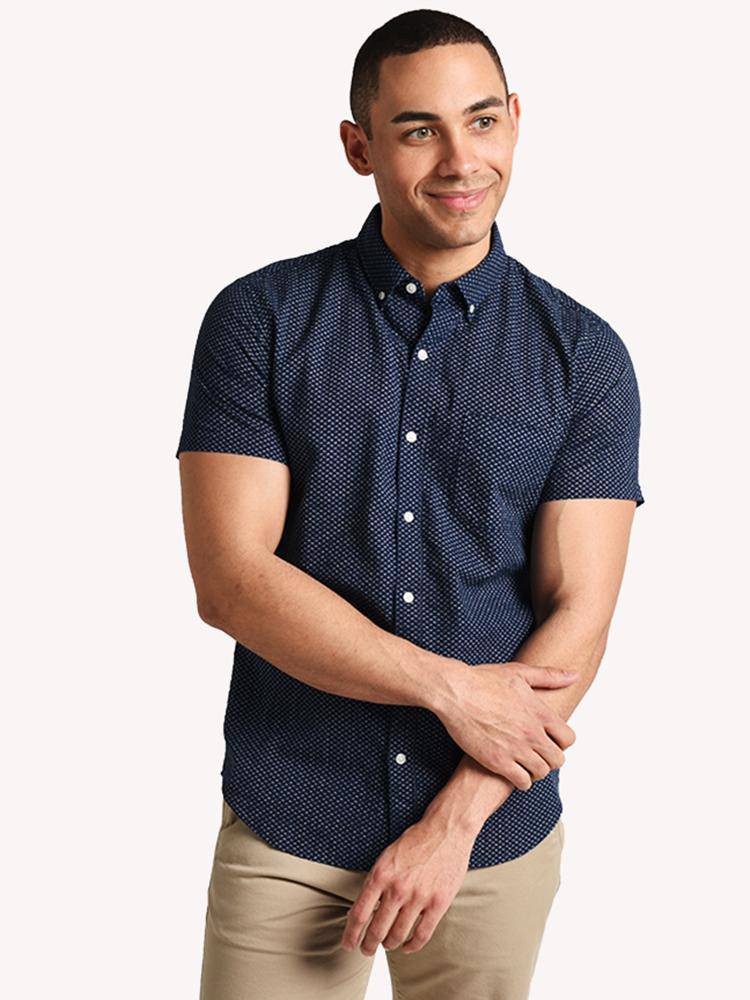 Bonobos Rivie Short Sleeve Slim Shirt - Saint Bernard