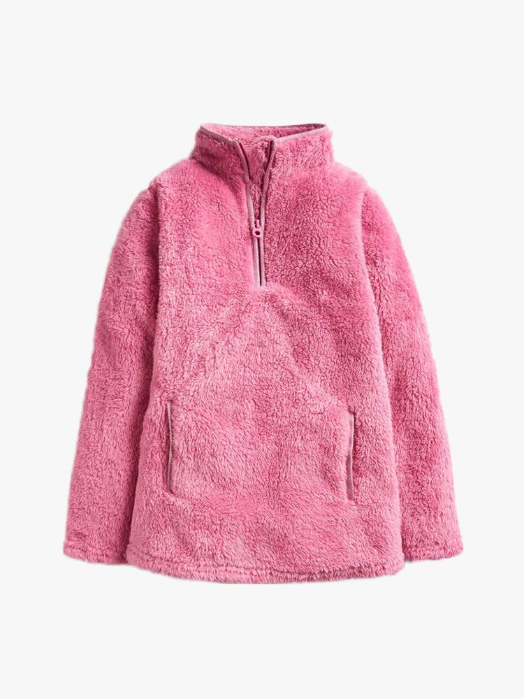 Little Joules Girl’s Ellie Half-Zip Fleece Pullover - Saint Bernard