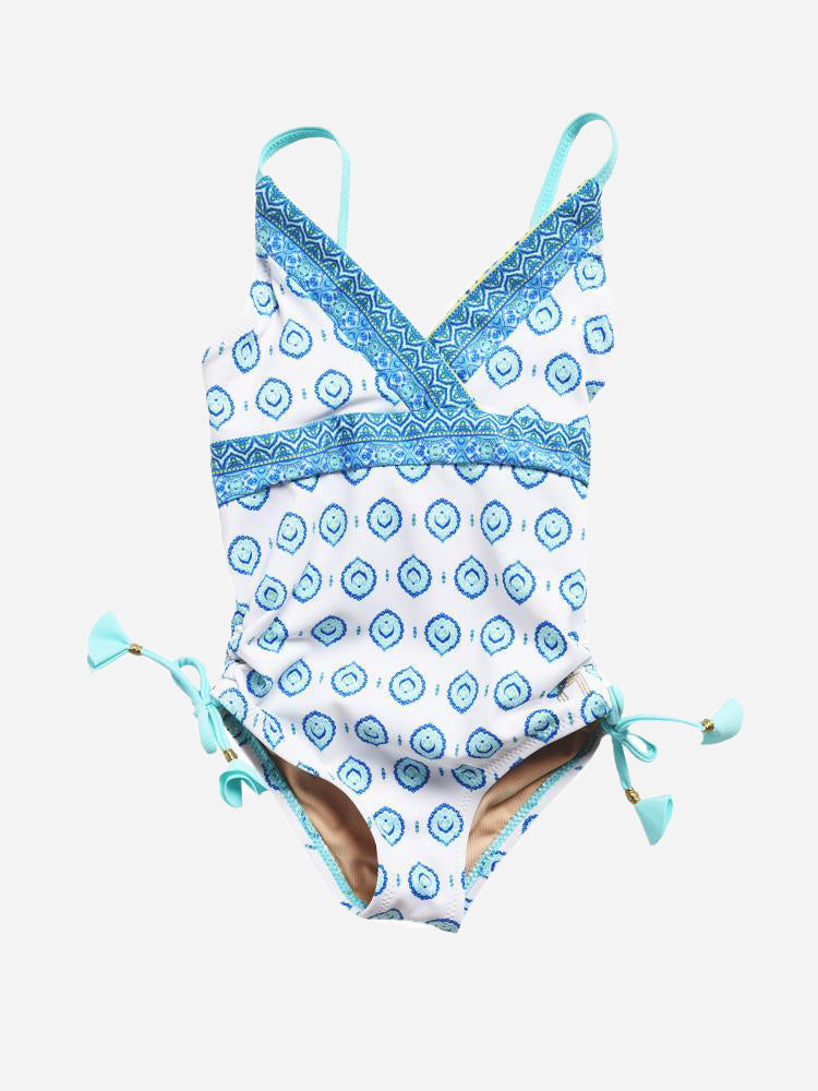 Cabana Life Girls' Swimsuit & Terry Cover Up Set - Saint Bernard