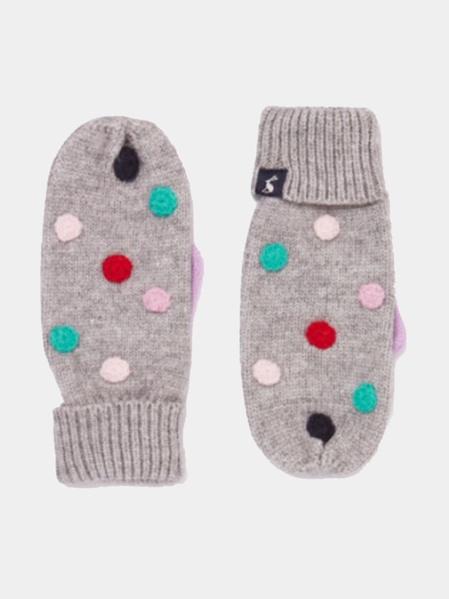 Little Joules Girls' Caldwell Luxe Pompom Mittens - Saint Bernard